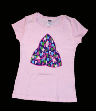 Scalloped Pink Trinity Knot Tee